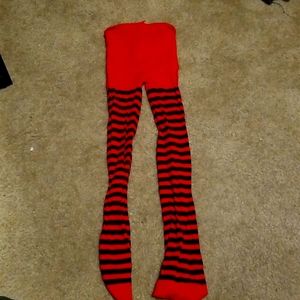Sz Medium Adorable Red/Black Tights.  MUST BE BUNDLED!